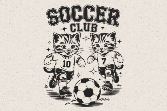 Funny Soccer Club Cat SVG: Brand-Ready Graphics for Game Day Crafts