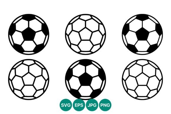 Soccer Ball Icon Set Black White: Graphics & Illustrations Review