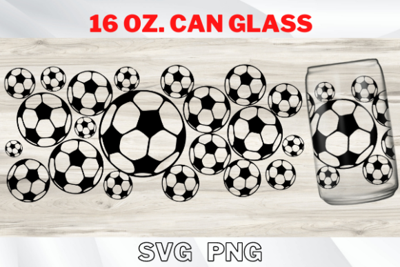 Soccer Can Glass Wrap Digital Files for Graphics and Cans