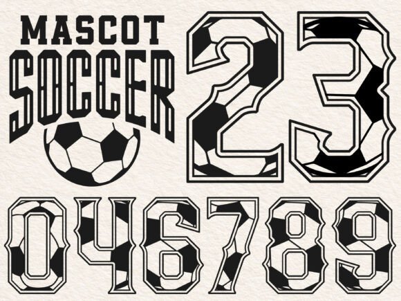 Soccer Numbers SVG Graphics for Craft Branding
