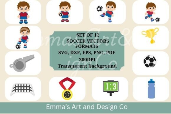 Soccer SVG Vector Bundle: Graphics for Crafts & Local Brands